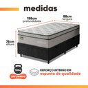 Ver imagem 3 de Cama Box Baú Colchão Solteiro Ortopédico D33 88x188x75cm Minotauro Hellen - Suporta até 120 kg