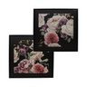 Conjunto Duas Telas Impressas Floral Com Moldura 80x80x3cm - 1