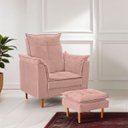 Ver imagem 2 de Poltrona Amamentar Ergonômica com Puff em Suede - Meu Estofado:rose