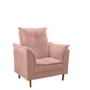 Ver imagem 3 de Poltrona Amamentar Ergonômica com Puff em Suede - Meu Estofado:rose