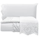 Ver imagem 1 de Jogo de Cama Lençol Queen Nupcial Percal 300 Fios 4 Peças - Branco
