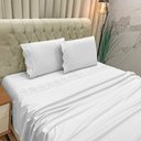 Ver imagem 2 de Jogo de Cama Lençol Queen Nupcial Percal 300 Fios 4 Peças - Branco