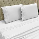 Ver imagem 3 de Jogo de Cama Lençol Queen Nupcial Percal 300 Fios 4 Peças - Branco