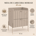 Ver imagem 2 de Mesa de Cabeceira Moriah MDF Conect Moriah 45cm Champagne