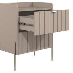 Mesa de Cabeceira em Madeira Mdf Conect Moriah 45cm:conectchampagne - 7