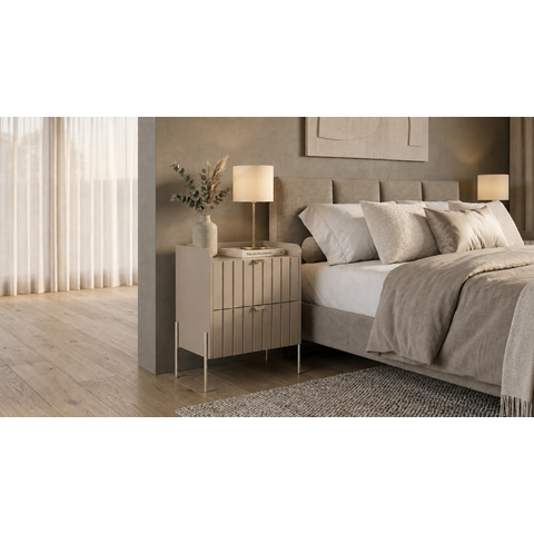 Mesa de Cabeceira Moriah MDF Conect Moriah 45cm Champagne