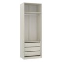 Ver imagem 2 de Guarda Roupa 2 Portas 3 Gavetas 80cm Prime Plus Luciane