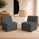 Ver imagem 1 de Kit 2 Poltronas Decorativas Zoe Orgânicas Modernas Minimalistas Sala Recepção Luxo Suede