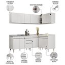 Ver imagem 3 de Armário de Cozinha Modulado de Canto 6 Peças Cp30 com Pia Inox Branco - Lumil Lumil Móveis