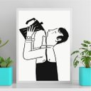 Ver imagem 2 de Quadro Arte Minimalista Café 24x18cm - com Vidro:moldura Branca