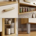 Ver imagem 4 de Kit Cozinha Compacta Athenas com Balcão 3 Portas 2 Gavetas e Armário Aéreo Porta de Vidro Mobilihous