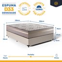 Ver imagem 4 de Cama Box com Colchão de Espuma D33 Millenium One Face Bege até 120kg + 2 Trav Casal 138cm