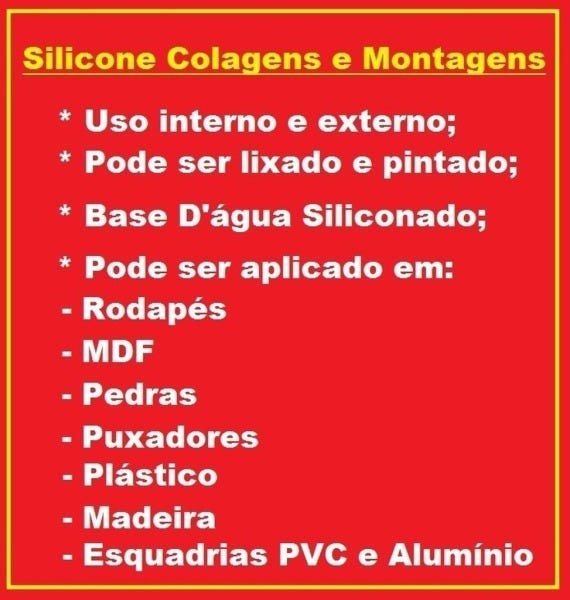 Kit 12 Silicone Colagens De Rodapes E Rodaforro 440g Silquim - 2