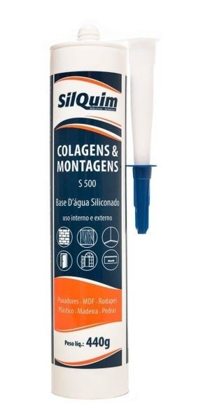 Kit 12 Silicone Colagens De Rodapes E Rodaforro 440g Silquim