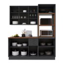 Ver imagem 4 de Cozinha Modulada 3 Peças 1 Torre Quente 1 Balcão com Tampo 1 Aéreo 100% MDF com Rodapé Bari