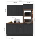 Ver imagem 3 de Cozinha Modulada 3 Peças 1 Torre Quente 1 Balcão com Tampo 1 Aéreo 100% MDF com Rodapé Bari