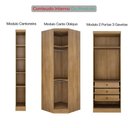 Ver imagem 3 de Guarda Roupa de Canto Safira 3 Portas 3 Gavetas MDF Fosco Cumaru