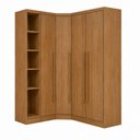 Ver imagem 4 de Guarda Roupa de Canto Safira 3 Portas 3 Gavetas MDF Fosco Cumaru