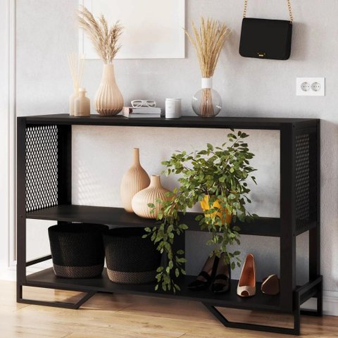 Aparador Industrial Sala de Estar 134cm Telado Rebu Preto Z54 - Mpozenato