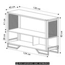 Ver imagem 2 de Aparador Industrial Sala de Estar 134cm Telado Rebu Preto Z54 - Mpozenato