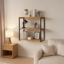 Ver imagem 1 de Prateleira Tripla Estante Mdf 30x60cm Tipo Industrial