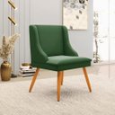 Ver imagem 2 de Kit 2 Poltronas Decorativas Pés Palito de Madeira Firenze Suede Verde Esmeralda/Natural - Gran Belo