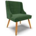 Ver imagem 7 de Kit 2 Poltronas Decorativas Pés Palito de Madeira Firenze Suede Verde Esmeralda/Natural - Gran Belo