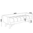Ver imagem 4 de Puff Recamier Decorativo com Pés em Madeira 195 Cm Itália Bouclê Preto - Lyam Decor