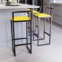 Ver imagem 3 de Jogo 4 Banqueta Alta Balcão Bistrô Preta Confort Ind Assento Estofado Don Castro Decor