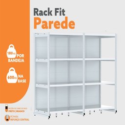 Rack Parede 202 Fit 60 Ate 2 Metros Branco 8 Bandeja Pe Preto - 5