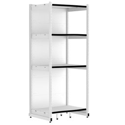 Rack Parede 202 Fit 60 Ate 2 Metros Branco 8 Bandeja Pe Preto - 2