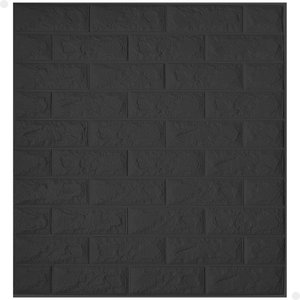 Kit 10 Painel 3d Revestimento de Parede Tijolinho Autocolante Lorben Preto