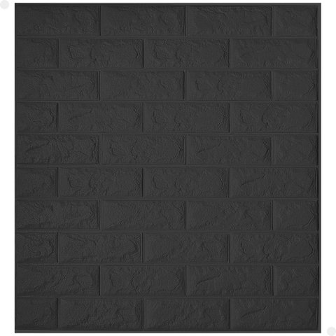 Kit 10 Painel 3d Revestimento de Parede Tijolinho Autocolante Lorben Preto