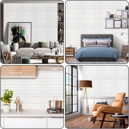 Kit 10 Painel 3d Revestimento de Parede Tijolinho Autocolante Lorben Preto - 4