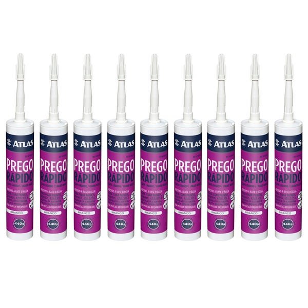 Kit 9 Adesivo Prego Rapido 440g Atlas Fixação Em Geral - 1