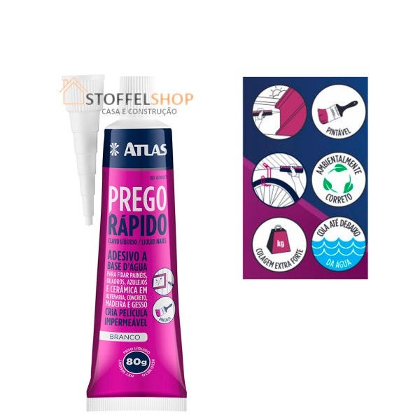 Kit 8 Prego Líquido Adesivo Cola Plástico Vidro Madeira 80g - 3