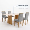 Ver mais imagens de Conjunto de Mesa de Jantar 4 Lugares Lyra em MDF 120x80cm Cinamomo Off White e Cinza