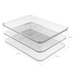 Porta Frios Duplo Transparente Organizador Clear Fresh Porta Queijo E Presunto OU - 3
