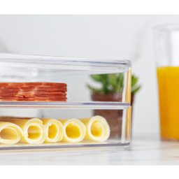 Porta Frios Duplo Transparente Organizador Clear Fresh Porta Queijo E Presunto OU - 6