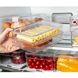 Porta Frios Duplo Transparente Organizador Clear Fresh Porta Queijo E Presunto OU - 4
