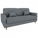 Ver imagem 1 de Sofá Cama 3 Lugares Emilia Reclinável Veludo Cinza - Matrix