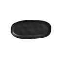Ver imagem 1 de Travessa Rasa Oval 16,5x8cm Orgânico Preto Matte Comida Japonesa Cerâmica Porto Brasil