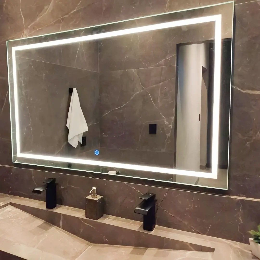 Espelho com Luz Led Jateado Iluminado Touch-screen, 70x90cm 6000k Branco Frio Bivolt - 1