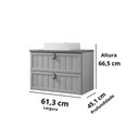 Ver imagem 3 de Balcão P/ Banheiro Suspenso Sense C/cuba 1 Gaveta e 1 Porta Basculante 60cm Pistache - Mgm