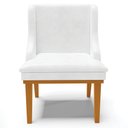 Ver imagem 7 de Kit 3 Cadeiras Decorativas Sala de Jantar Base Fixa de Madeira Firenze PU Branco Brilho/Castanho G19