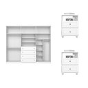 Ver imagem 6 de Guarda Roupa Casal Amy 6 Portas de Bater 8 Gavetas MDF-MDP Branco HP com Mesas de Cabeceira Casa 812
