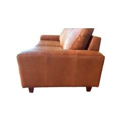 Sofá de Couro 2 Lugares Asgand 220cm Conhaque - Mozzelar - 3