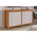 Ver imagem 1 de Cômoda de Quarto Horizontal Maggiore com 6 Gavetas Amendoa-off White - Lopas
