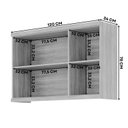 Ver imagem 3 de Armário Aéreo para Cozinha 3 Portas Elena Cinza/Cinamomo/Platina