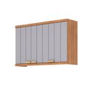 Ver imagem 2 de Armário Aéreo para Cozinha 3 Portas Elena Cinza/Cinamomo/Platina